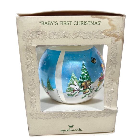 Hallmark Unbreakable Baby’s First Christmas Satin Ornament Tree-Trimmer 1979 - Picture 2 of 7